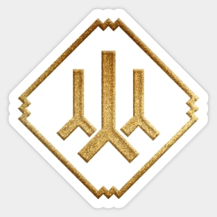 Yamanashi Prefecture Symbol in Gold Faux Sticker